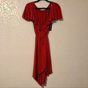 Nwt Coral Ruffle Wrap Dress